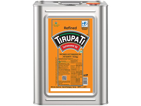 Tirupati Cotton Seed Oil, 15 kg