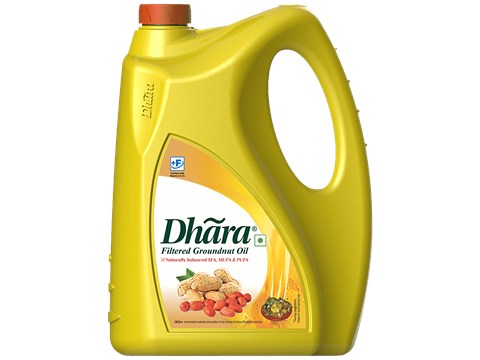 Dhara  Filtered Groundnut Oil, 5 L