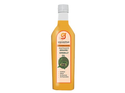 GoSwasthya's Wood Pressed Sesame/Gingelly Oil, 500 ml