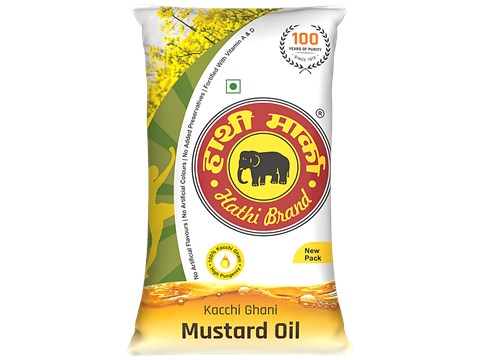 Hathi  Kacchi Ghani Mustard Oil, 1 L