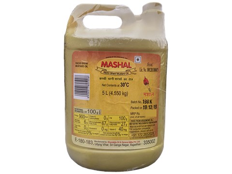 Mashal Kachi Ghani - Mustard Oil, 5 L