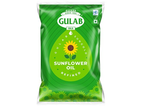 Gulab Oils Sungold Refined Sunflower Oil - Fortified with Vitamin A & D, 870 g