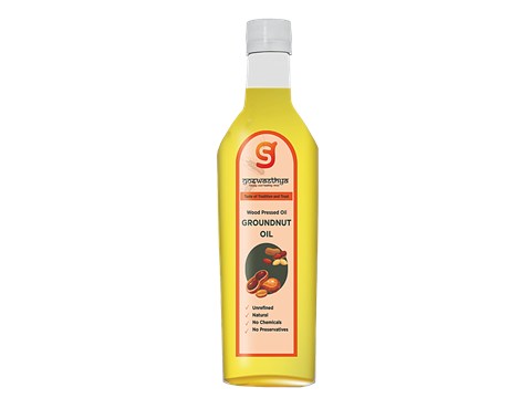 GoSwasthya's Groundnut Oil - Natural, Wood Pressed, 1 L