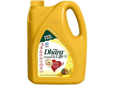 Dhara  Life Refined Ricebran Oil, 4.2 kg