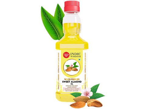 Indic Wisdom Wood Pressed Sweet Almond Oil - Cold Pressed, 100 ml