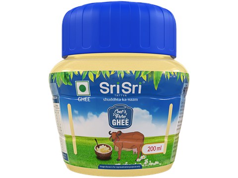Sri Sri Tattva Cow's Pure Ghee - Source Of Calcium, Boosts Overall Health, 200 ml
