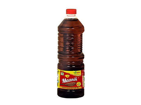 Maanik Kachi Ghani Mustard Oil, 1 L