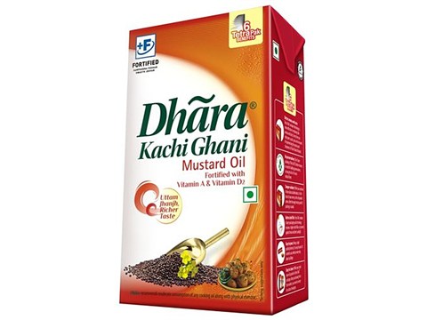 Dhara  Kachi Ghani Mustard Oil, 1 L