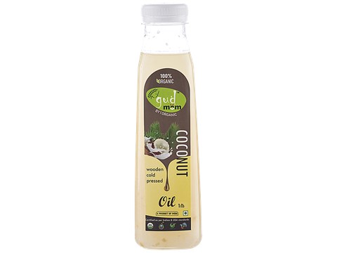 Gudmom Wooden Cold Pressed Coconut Oil, 1 L