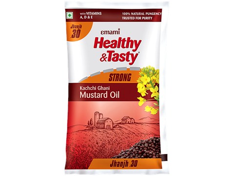 Emami Healthy & Tasty Strong Kachchi Ghani Mustard Oil, 825 g