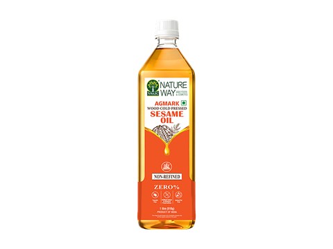 Nature Way Agmark Non-Refined Wood Cold Pressed Sesame Oil, 1 L