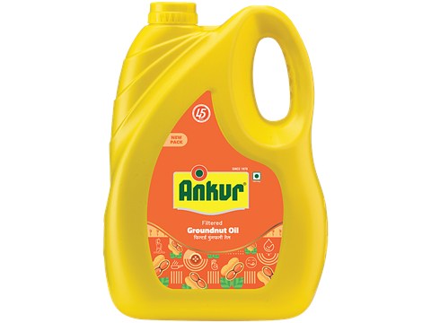 Ankur Filtered Groundnut Oil, 4.350 kg