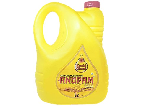ANUPAM GOLD Agmark Mustard Oil - Pure Kacchi Ghani, Rich Aroma, 5 l