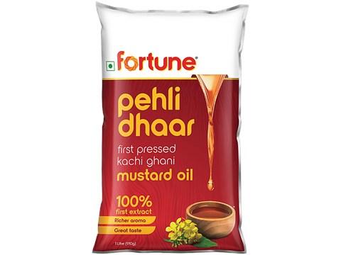 Fortune Pehli Dhaar First Pressed Kachi Ghani Mustard Oil, 1 L