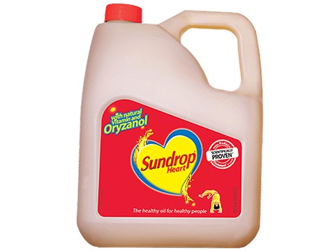 Sundrop Heart Rice Bran + Sunflower Oil, 5 L