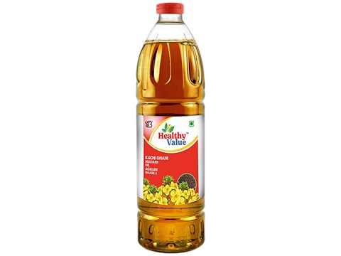 Healthy Value Kachi Ghani Mustard Oil, 1 L