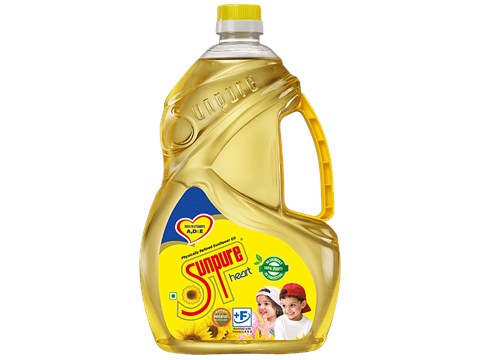 Sunpure  Heart Sunflower Oil - Chemical-Free & Physically Refined, Rich In Antioxidant, 2 L