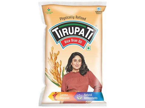 Tirupati Physically Refined Rice Bran Oil, 1 L
