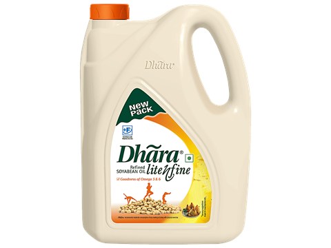Dhara  Fit N Fine Refined Soyabean Oil, 4.2 kg