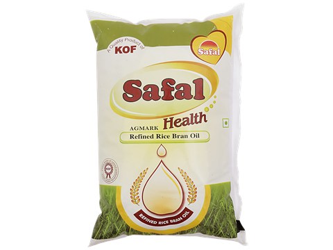 Safal-KOF Health Refined Rice Bran Oil - Free from Argemone Oil, 1 L