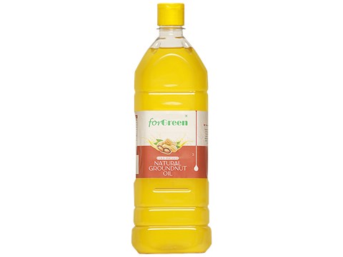 Forgreen Cold-Pressed Natural Groundnut Oil - Rich In Calcium, For Cooking & Deep Frying, 1 L