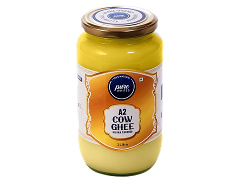 Pure Whites A2 Cow Ghee - Bilona Churned, 1 L