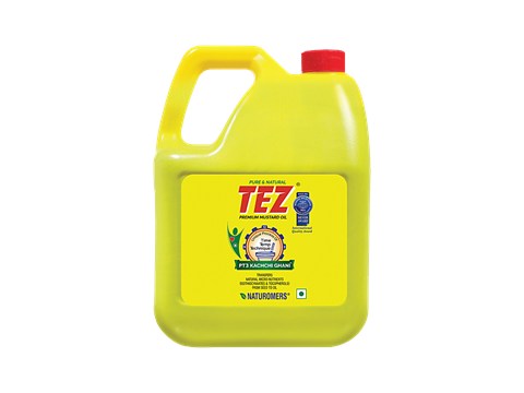 Tez PT3 Kachchi Ghani Premium Mustard Oil, 5 L