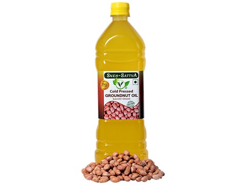 Sneh-Sattva Cold Pressed Groundnut Oil, 1 L