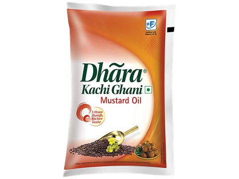 Dhara  Kachi Ghani Mustard Oil, 1 L