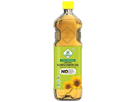 24 Mantra Organic Cold Pressed Sunflower Oil, 1 L