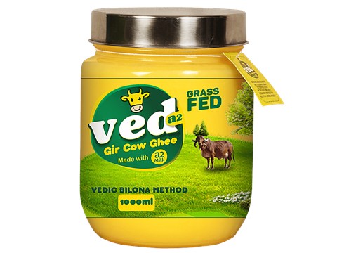 VED A2 GIR Cow Ghee/Tuppa - A2 Milk (Vedic Bilona Method), 1 L