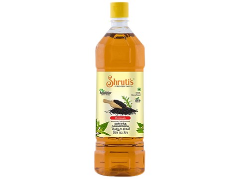 Shruti's Premium Sesame Oil - Wooden Cold-Pressed, Unrefined, Rich In Antioxidants, 1 L