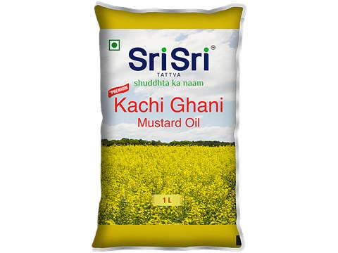 Sri Sri Tattva Premium Kachi Ghani Mustard Oil - Fortified With Vitamin A, D, Boosts Overall Health, 1 L