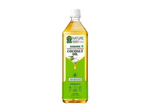 Nature Way Agmark Non-Refined Wood Cold Pressed Coconut Oil, 1 L