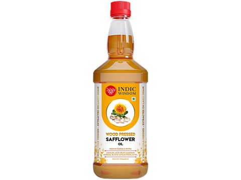 Indic Wisdom Wood Pressed Safflower Oil - Cold Pressed, 1 L