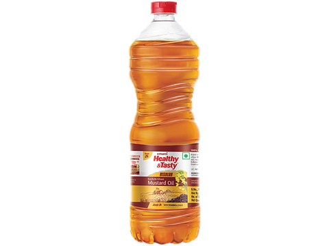 Emami Healthy & Tasty Regular Kachchi Ghani Mustard Oil, 825 g