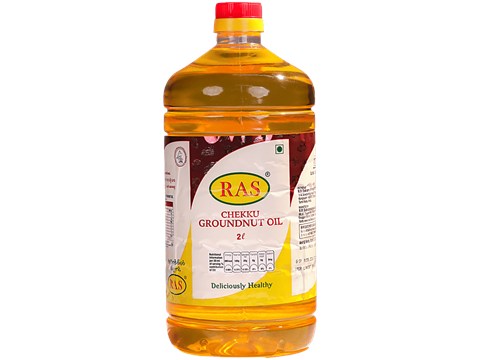 Ras Chekku Oil Chekku Groundnut Oil - Argemone Oil Free, No Preservatives, For Cooking Use, 2 L