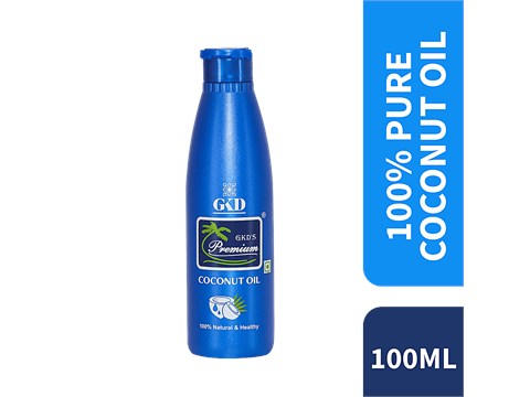 GKD'S Premium 100% Pure Coconut Oil - Natural & Healthy, Nourishes Hair & Skin, 100 ml