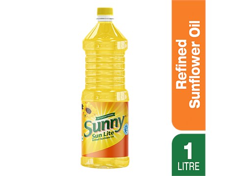 Sunny Sun Lite Refined Sunflower Oil - Contains Vitamin A, D & E, 1 L