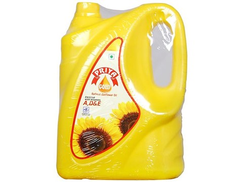 Priya Gold Sunflower Oil - HDPF, 5 L
