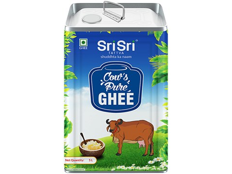 Sri Sri Tattva Cow's Pure Ghee - Source Of Calcium, Boosts Overall Health, 5 L