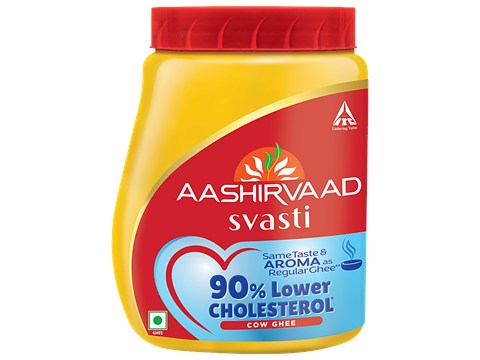 Aashirvaad Svasti Cow Ghee - 90% Lower Cholesterol, 500 ml
