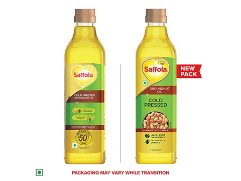 Saffola Cold Pressed Groundnut Oil, 1 L