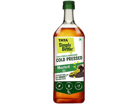 Tata Simply Better Pure & Unrefined Cold Pressed Mustard Oil, 1 L