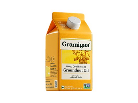 Gramiyaa Wood Cold Pressed Groundnut Oil, 500 ml
