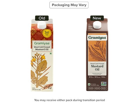 Gramiyaa Mustard Oil - Wood Cold Pressed, 1 L