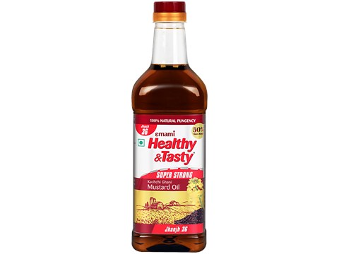 Emami Healthy & Tasty Super Strong Kachchi Ghani Mustard Oil, 900 g
