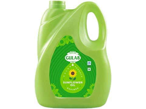 Gulab Oils Sungold Refined Sunflower Oil - Fortified with Vitamin A & D, 4.35 kg