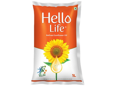 Hello Life Refined Sunflower Oil, 1 L