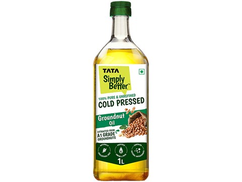 Tata Simply Better Pure & Unrefined Cold Pressed Groundnut Oil, 1 L